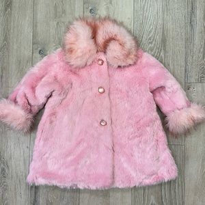 Corky & Company pink faux fur coat